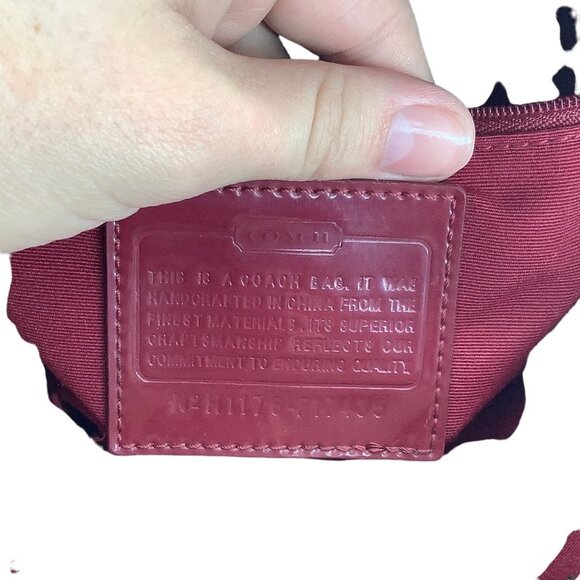 Coach Signature Stripe Monogram Canvas Crossbody Bag Purse 12"x10" Beige - Picture 6 of 11